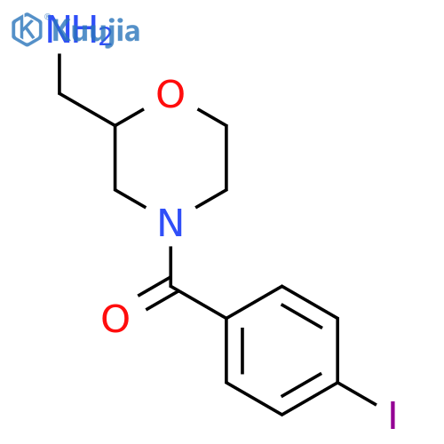4-(4-iodobenzoyl)morpholin-2-ylmethanamine structure