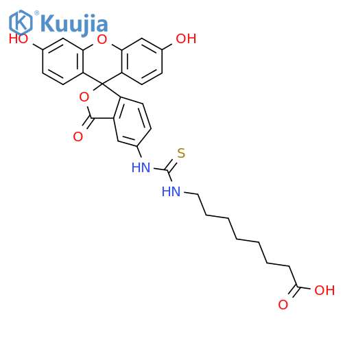 8-(3-(3',6'-Dihydroxy-3-oxo-3h-spiro[isobenzofuran-1,9'-xanthen]-5-yl)thioureido)octanoic acid structure