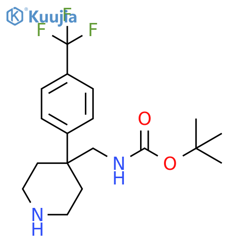 tert-Butyl 4-[4-(trifluoromethyl)phenyl]piperidin-4-ylmethylcarbamate structure