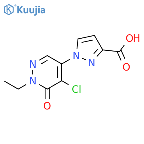 1-(5-Chloro-1-ethyl-6-oxo-1,6-dihydro-pyridazin-4-yl)-1H-pyrazole-3-carboxylic acid structure
