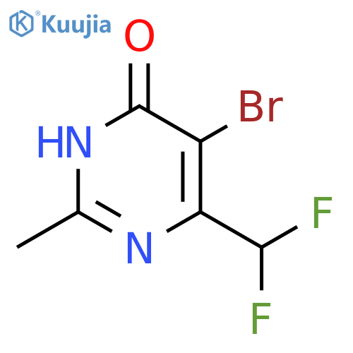 5-Bromo-6-difluoromethyl-2-methyl-3H-pyrimidin-4-one structure