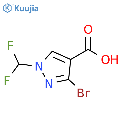 3-Bromo-1-difluoromethyl-1H-pyrazole-4-carboxylic acid structure