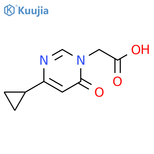 2-(4-cyclopropyl-6-oxo-1,6-dihydropyrimidin-1-yl)acetic acid structure