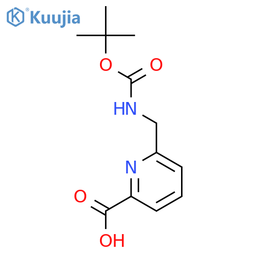 6-({[(tert-butoxy)carbonyl]amino}methyl)pyridine-2-carboxylic acid structure