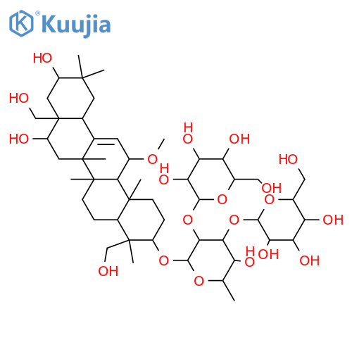 b-D-Galactopyranoside, (3b,4a,11a,16b,21a)-16,21,23,28-tetrahydroxy-11-methoxyolean-12-en-3-ylO-b-D-glucopyranosyl-(1&reg;2)-O-[b-D-glucopyranosyl-(1&reg;3)]-6-deoxy- (9CI) structure