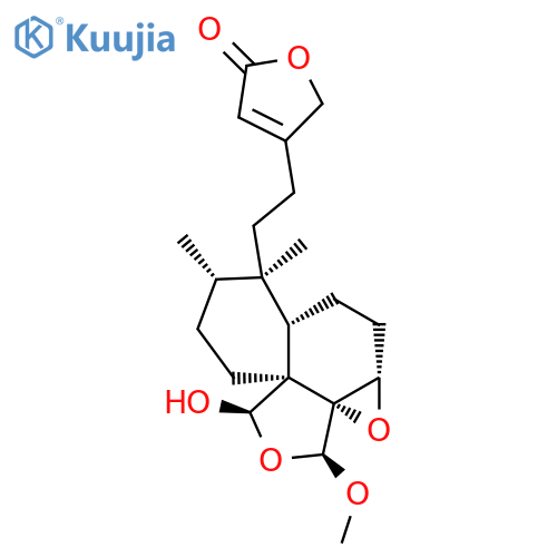 2(5H)-Furanone, 4-[2-[(1aS,3aS,4R,5S,7aS,8R,10S,10aR)-octahydro-8-hydroxy-10-methoxy-4,5-dimethyl-8H,10H-oxireno[1,2]naphtho[1,8a-c]furan-4-yl]ethyl]- (9CI) structure