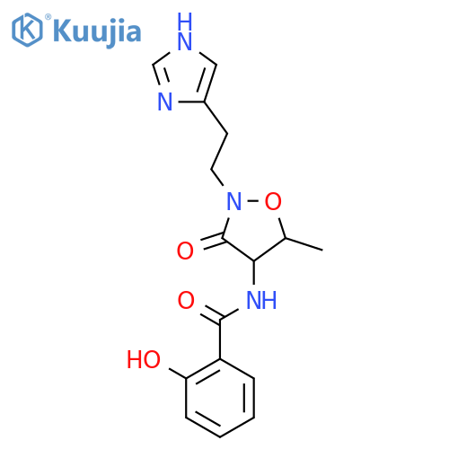 Benzamide,2-hydroxy-N-[(4S,5S)-2-[2-(1H-imidazol-4-yl)ethyl]-5-methyl-3-oxo-4-isoxazolidinyl]- structure