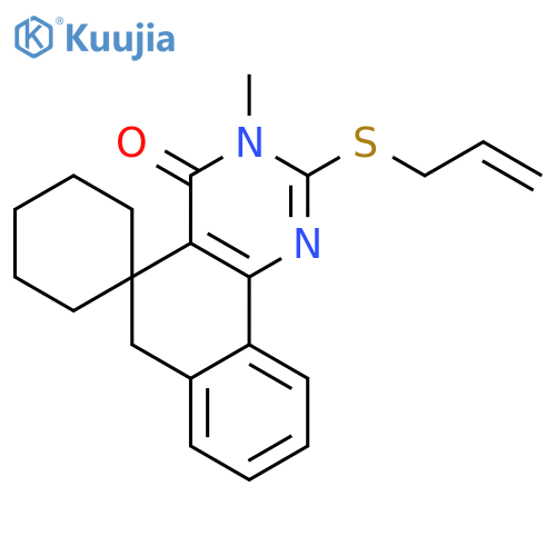 Spiro[benzo[h]quinazoline-5(3H),1'-cyclohexan]-4(6H)-one,3-methyl-2-(2-propen-1-ylthio)- structure