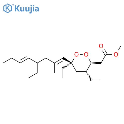 1,2-Dioxane-3-acetic acid, 4,6-diethyl-6-[(1E,5E)-4-ethyl-2-methyl-1,5-octadien-1-yl]-, methyl ester, (3S,4R,6S)- structure