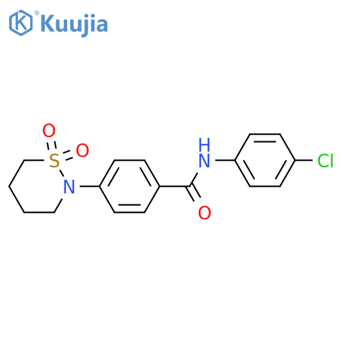 N-(4-chlorophenyl)-4-(1,1-dioxo-1lambda6,2-thiazinan-2-yl)benzamide structure