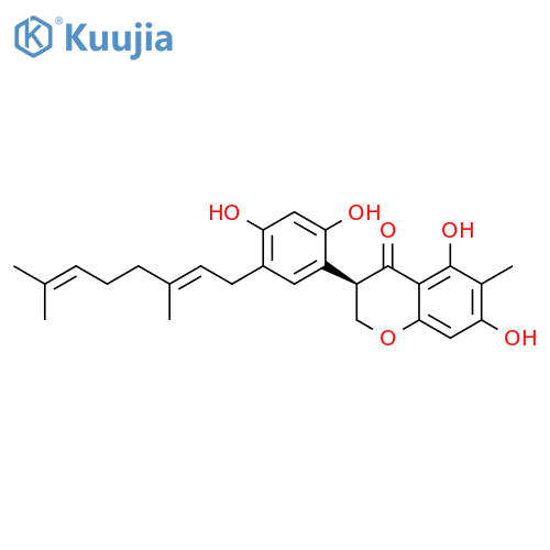 4H-1-Benzopyran-4-one, 3-[5-[(2E)-3,7-dimethyl-2,6-octadien-1-yl]-2,4-dihydroxyphenyl]-2,3-dihydro-5,7-dihydroxy-6-methyl-, (3R)- structure