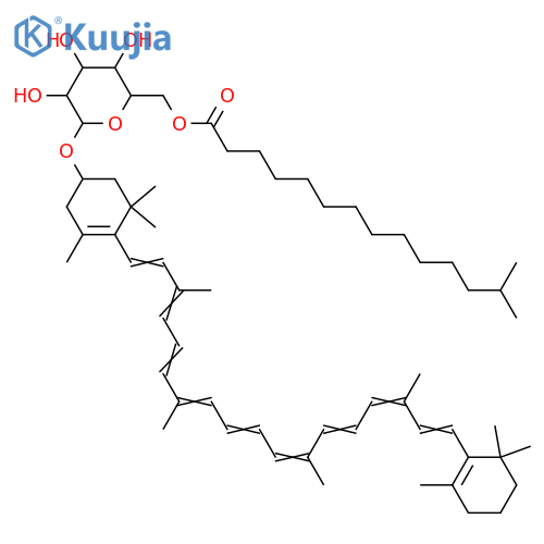 β,β-Carotene, 3-[[6-O-(13-methyl-1-oxotetradecyl)-β-D-glucopyranosyl]oxy]- (9CI) structure