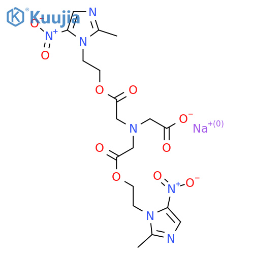 Sodium 2-(bis(2-(2-(2-methyl-5-nitro-1H-imidazol-1-yl)ethoxy)-2-oxoethyl)amino)acetate structure