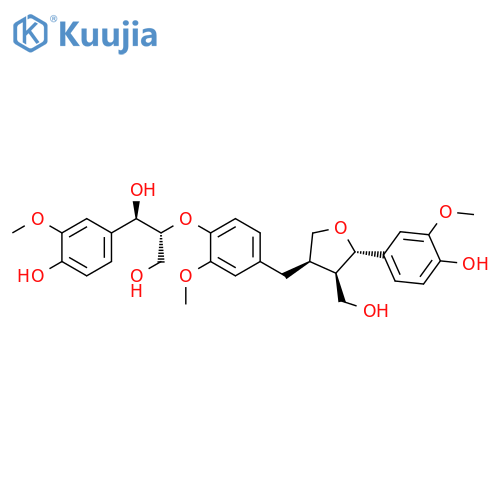 1,3-Propanediol, 1-(4-hydroxy-3-methoxyphenyl)-2-[2-methoxy-4-[[(3R,4R,5S)-tetrahydro-5-(4-hydroxy-3-methoxyphenyl)-4-(hydroxymethyl)-3-furanyl]methyl]phenoxy]-, (1R,2R)- structure