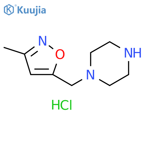 1-[(3-methyl-1,2-oxazol-5-yl)methyl]piperazine hydrochloride structure