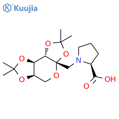 1-1-Deoxy-2,3:4,5-bis-O-(1-methylethylidene)-b-D-fructopyranos-1-yl-L-proline structure