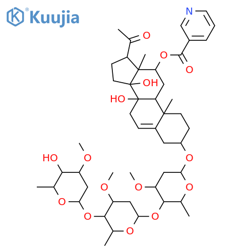 3,8,12,14-Tetrahydroxypregn-5-en-20-one; (3β,12β,14β,17α)-form, 12-O-(3-Pyridinecarbonyl), 3-O-[α-L-cymaropyranosyl-(1→4)-β-D-cymaropyranosyl-(1→4)-β-D-cymaropyranoside] structure