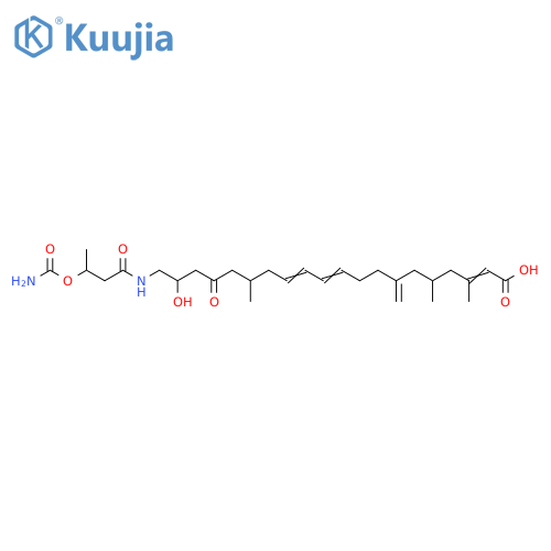 2,10,12-Eicosatrienoic acid, 20-[[3-[(aminocarbonyl)oxy]-1-oxobutyl]amino]-19-hydroxy-3,5,15-trimethyl-7-methylene-17-oxo- structure