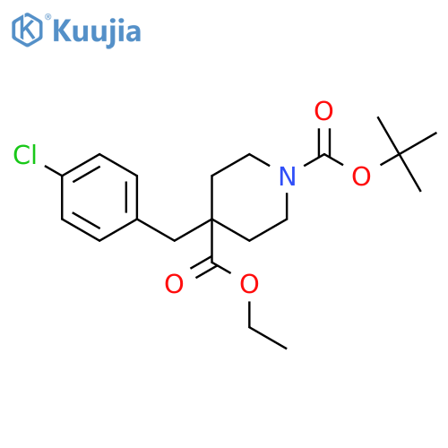 1-tert-butyl 4-ethyl 4-(4-chlorobenzyl)piperidine-1,4-dicarboxylate structure