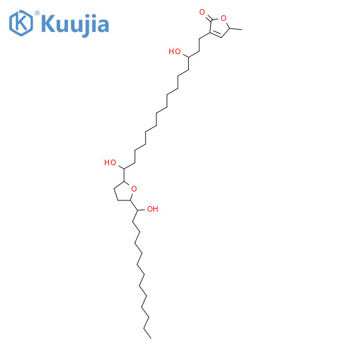 (5S)-3-[(3S,15R)-3,15-dihydroxy-15-{(2R,5R)-5-[(1R)-1-hydroxytridecyl]tetrahydrofuran-2-yl}pentadecyl]-5-methylfuran-2(5H)-one structure