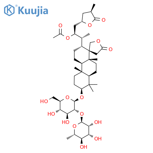 [(2S,3R)-3-[(1S,2R,4Ar,4bR,7S,8aR,10aR)-7-[(2R,3R,4S,5S,6R)-4,5-dihydroxy-6-(hydroxymethyl)-3-[(2S,3R,4R,5R,6S)-3,4,5-trihydroxy-6-methyloxan-2-yl]oxyoxan-2-yl]oxy-4b,8,8,10a-tetramethyl-2'-oxospiro[2,3,4,4a,5,6,7,8a,9,10-decahydrophenanthrene-1,4'-oxolane]-2-yl]-1-[(2S,4R)-4-methyl-5-oxooxolan-2-yl]butan-2-yl] acetate structure