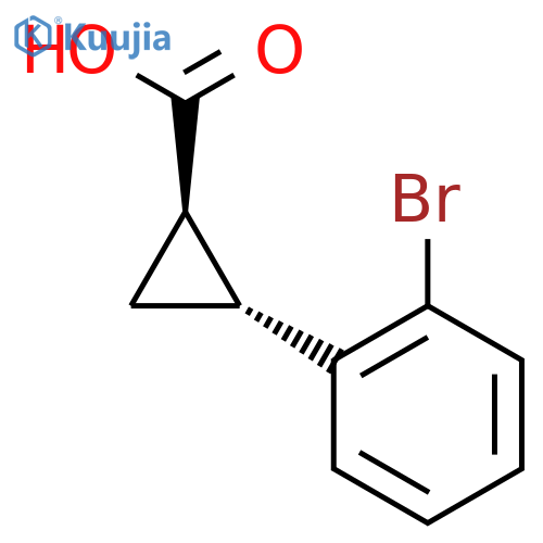rac-(1R,2R)-2-(2-bromophenyl)cyclopropane-1-carboxylic acid structure