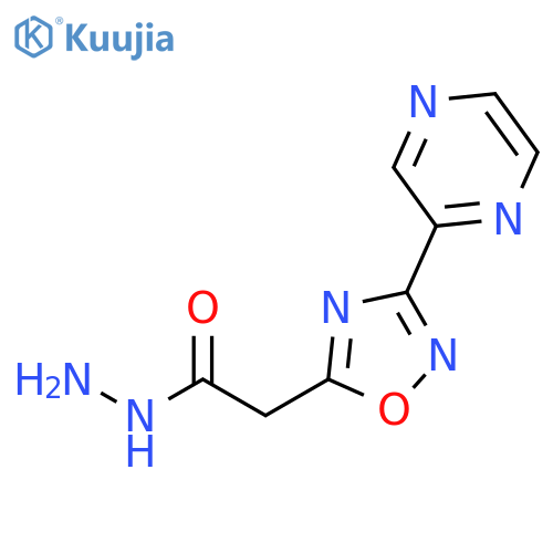 2-(3-(Pyrazin-2-yl)-1,2,4-oxadiazol-5-yl)acetohydrazide structure