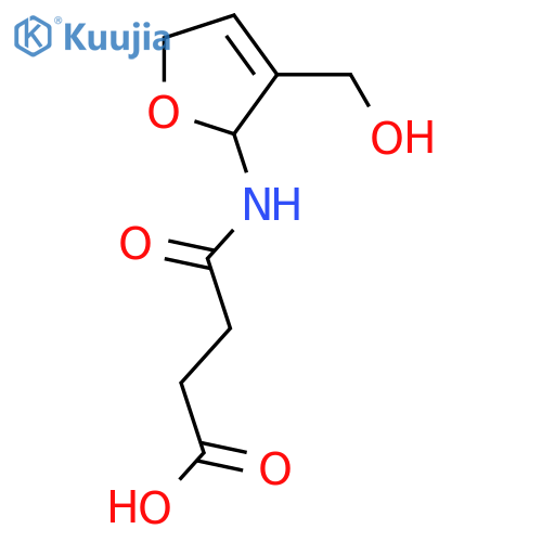 Butanoic acid, 4-[[2,5-dihydro-3-(hydroxymethyl)-2-furanyl]amino]-4-oxo-, (-)- structure