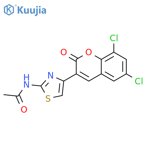 N-4-(6,8-dichloro-2-oxo-2H-chromen-3-yl)-1,3-thiazol-2-ylacetamide structure