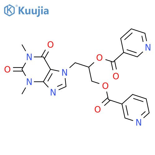 3-(1,3-Dimethyl-2,6-dioxo-2,3-dihydro-1H-purin-7(6H)-yl)propane-1,2-diyl dinicotinate structure