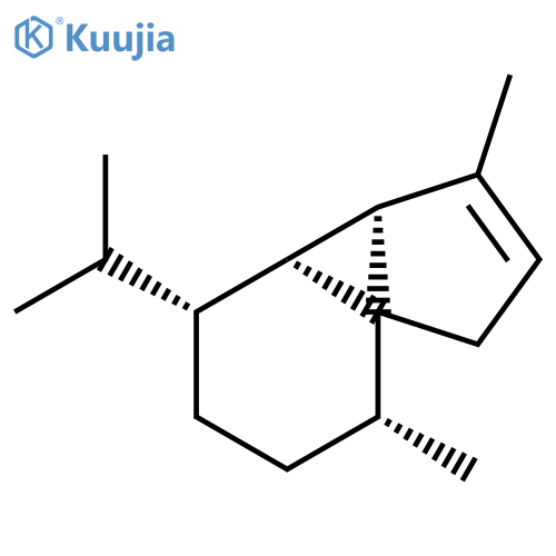 1H-Cyclopenta[1,3]cyclopropa[1,2]benzene,3a,3b,4,5,6,7-hexahydro-3,7-dimethyl-4-(1-methylethyl)-, (3aS,3bR,4S,7R,7aR)- structure