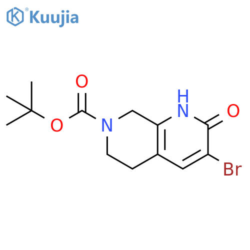 tert-butyl 3-bromo-2-oxo-1,2,5,6,7,8-hexahydro-1,7-naphthyridine-7-carboxylate structure