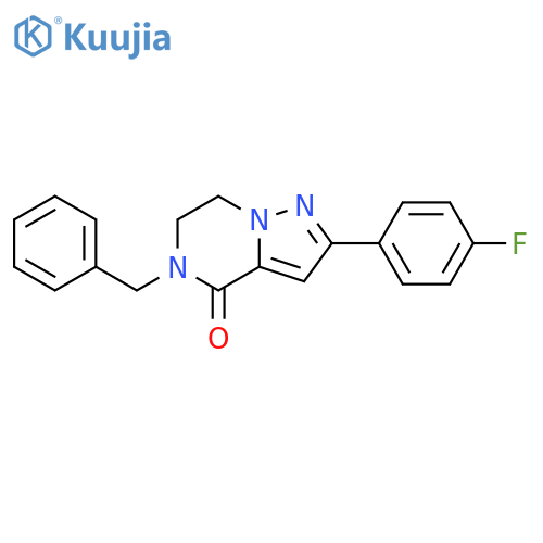 Pyrazolo[1,5-a]pyrazin-4(5H)-one, 2-(4-fluorophenyl)-6,7-dihydro-5-(phenylmethyl)- structure