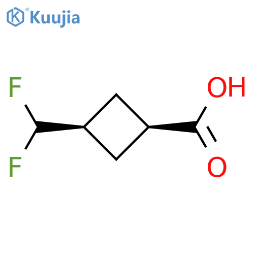 cis-3-(difluoromethyl)cyclobutanecarboxylic acid structure