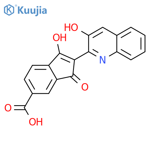1H-Indene-6-carboxylicacid, 3-hydroxy-2-(3-hydroxy-2-quinolinyl)-1-oxo- structure