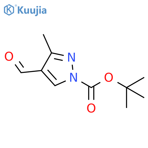 tert-butyl 4-formyl-3-methyl-1H-pyrazole-1-carboxylate structure