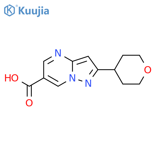 2-(Tetrahydro-2H-pyran-4-yl)pyrazolo[1,5-a]pyrimidine-6-carboxylic acid structure