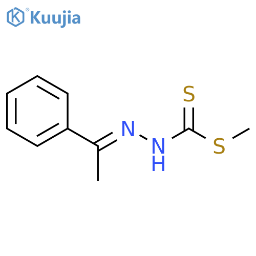 (E)-{[(methylsulfanyl)methanethioyl]amino}(1-phenylethylidene)amine structure