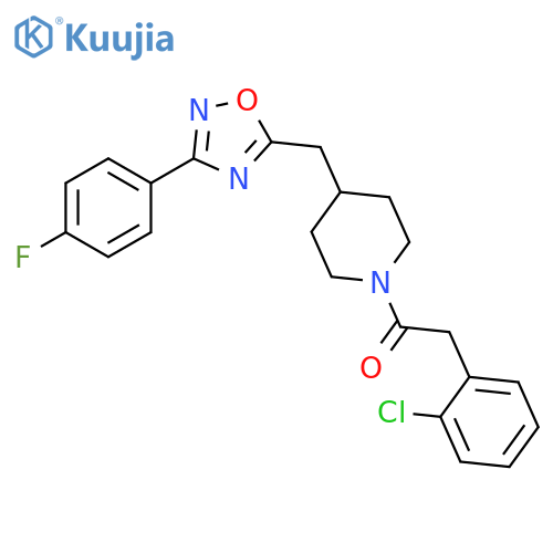 2-(2-chlorophenyl)-1-(4-{[3-(4-fluorophenyl)-1,2,4-oxadiazol-5-yl]methyl}piperidin-1-yl)ethan-1-one structure