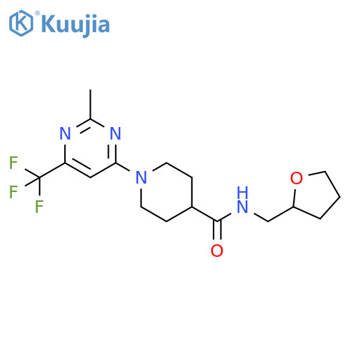 1-[2-methyl-6-(trifluoromethyl)pyrimidin-4-yl]-N-[(oxolan-2-yl)methyl]piperidine-4-carboxamide structure