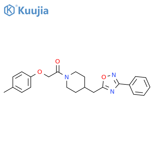 2-(4-methylphenoxy)-1-{4-[(3-phenyl-1,2,4-oxadiazol-5-yl)methyl]piperidin-1-yl}ethan-1-one structure
