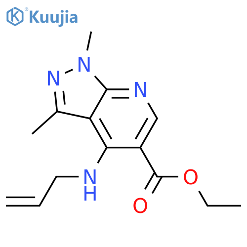 1H-Pyrazolo[3,4-b]pyridine-5-carboxylic acid, 1,3-dimethyl-4-(2-propen-1-ylamino)-, ethyl ester structure