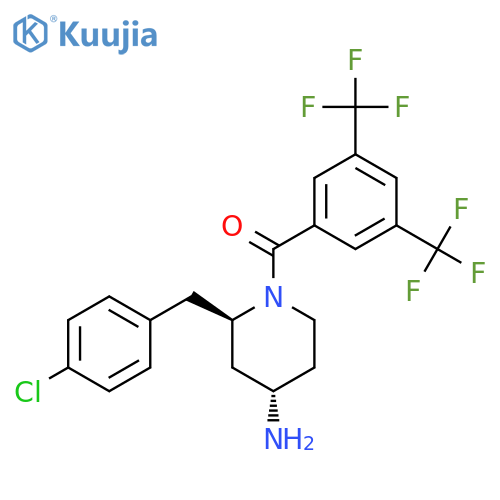 [4-Amino-2-[(4-chlorophenyl)methyl]piperidin-1-yl]-[3,5-bis(trifluoromethyl)phenyl]methanone structure