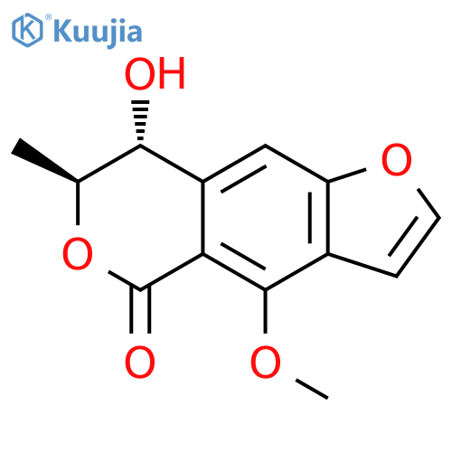 5H-Furo[2,3-g][2]benzopyran-5-one, 7,8-dihydro-8-hydroxy-4-methoxy-7-methyl-, (7S,8R)- structure