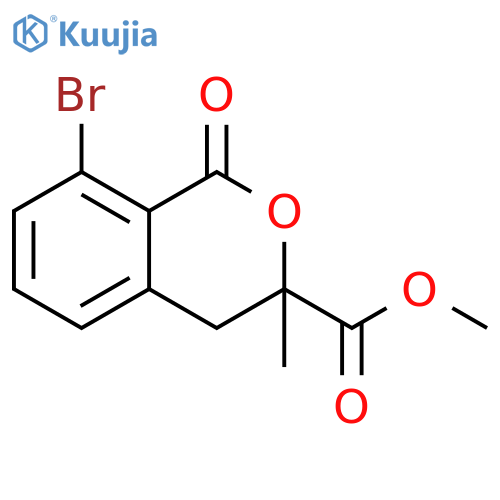 1H-2-Benzopyran-3-carboxylic acid, 8-bromo-3,4-dihydro-3-methyl-1-oxo-, methyl ester structure