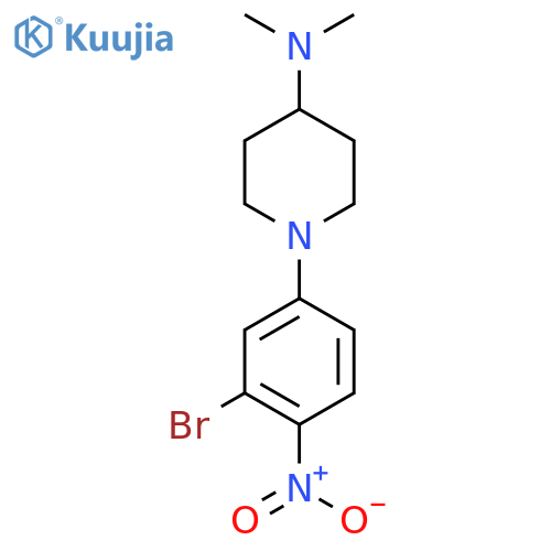 1-(3-Bromo-4-nitrophenyl)-N,N-dimethylpiperidin-4-amine structure
