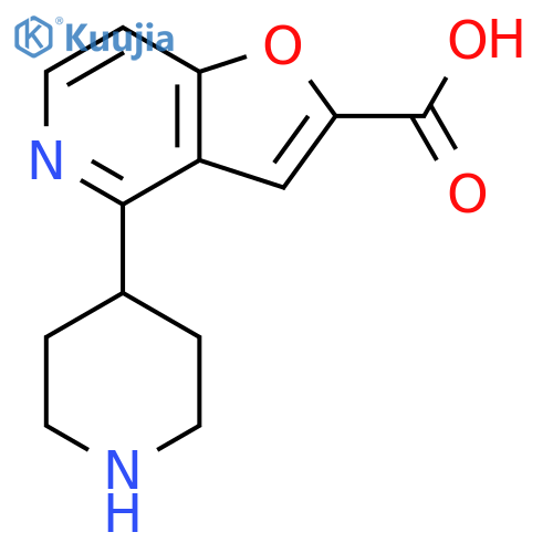 4-Piperidin-4-yl-furo[3,2-c]pyridine-2-carboxylic acid structure