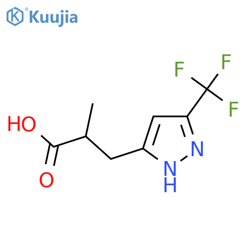 2-methyl-3-3-(trifluoromethyl)-1H-pyrazol-5-ylpropanoic acid structure