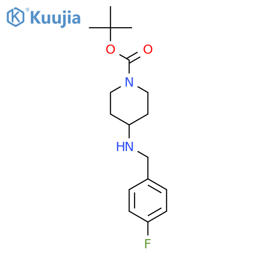 1-Piperidinecarboxylicacid, 4-[[(4-fluorophenyl)methyl]amino]-, 1,1-dimethylethyl ester structure