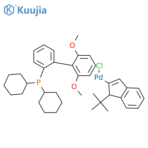 CHLORO(1-T-BUTYLINDENYL)[2-(DICYCLOHEXYLPHOSPHINO)-2',6'-DIMETHOXY-1,1'-BIPHENYL]PALLADIUM(II) structure